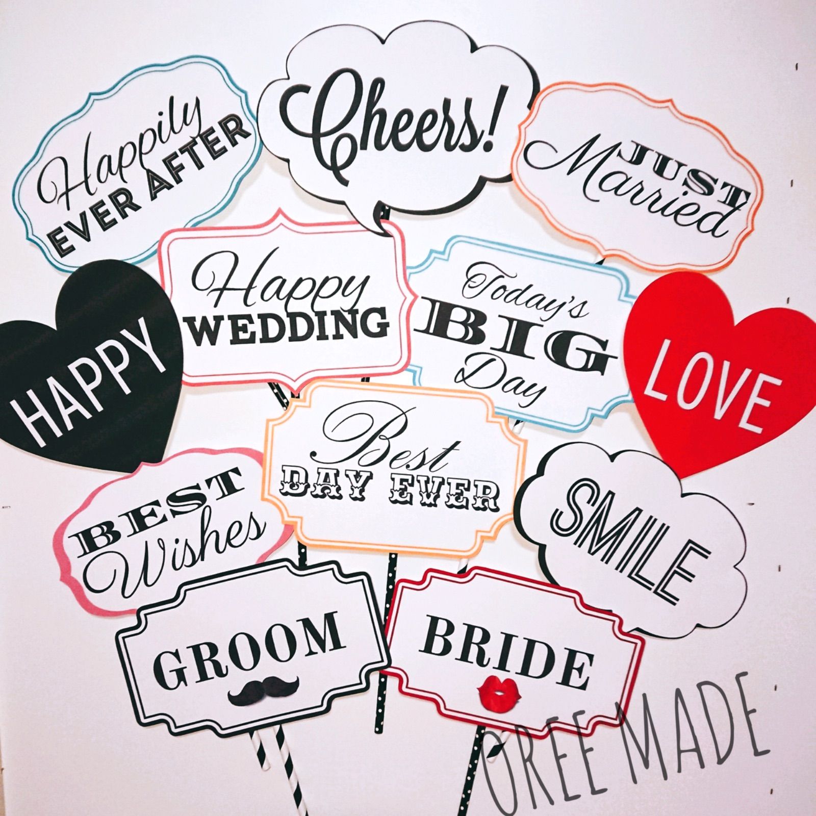 ウェディングフォトプロップス12本セット♡結婚式 - メルカリ