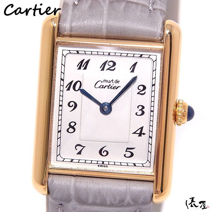 【仕上済/OH済】カルティエ マストタンク LM 極美品 アラビア ヴィンテージ QZ メンズ レディース Cartier 時計 腕時計  中古【送料無料】