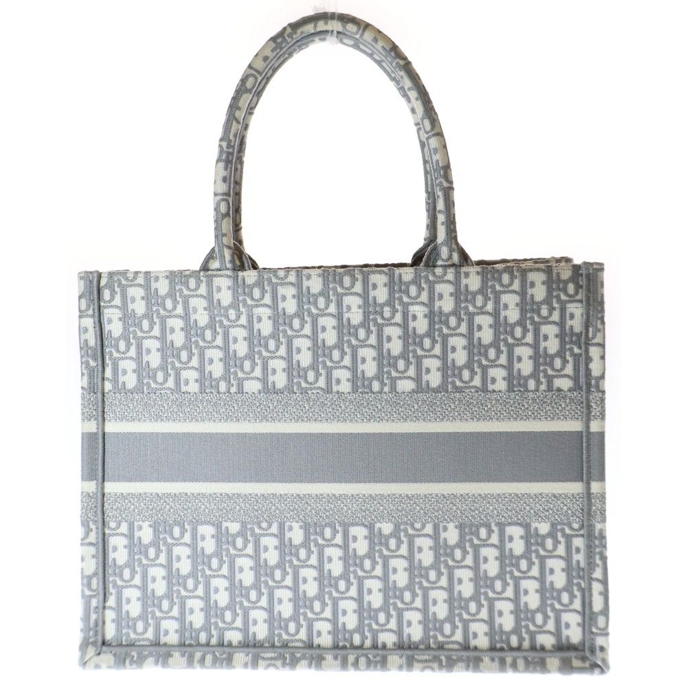 Christian Dior クリスチャンディオール ブックトートミディアム グレー キャンバス ハンドバッグ トートバッグ オブリーク