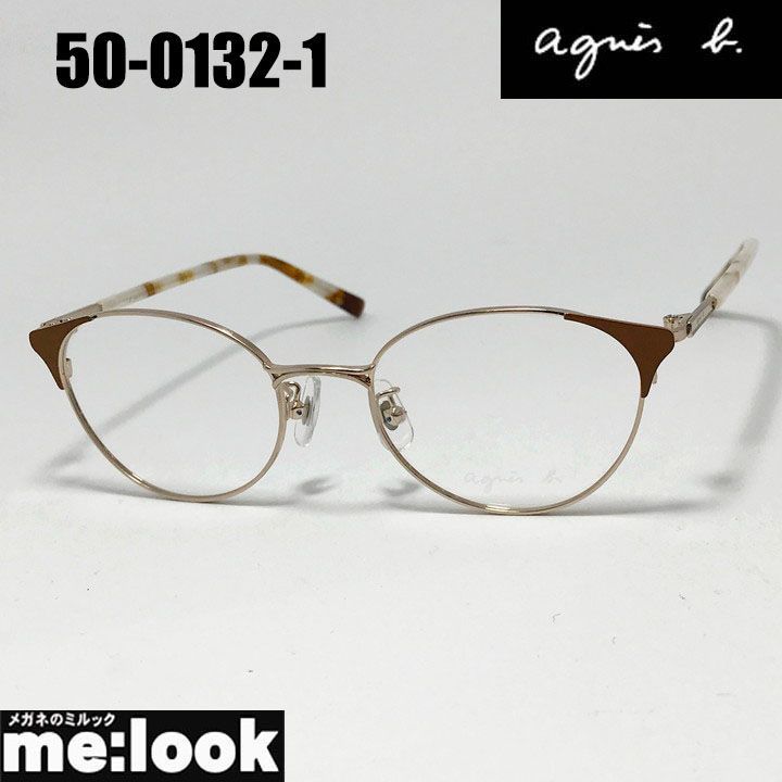 agnes b. アニエス ベー レディース 眼鏡 メガネ フレーム サングラス 50-0132-1 サイズ49 ブラウン ゴールド