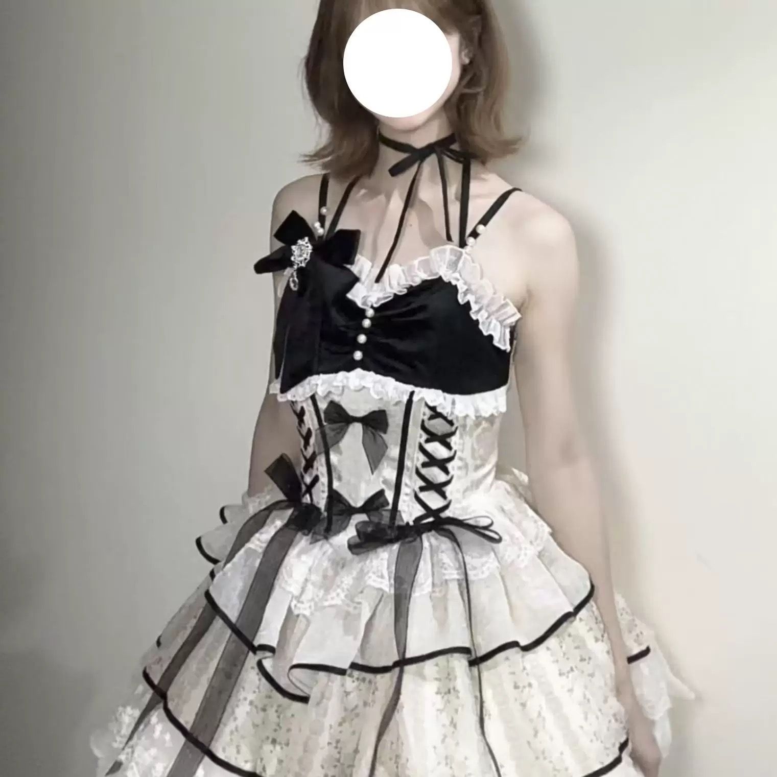 ゴスロリ・ロリータドレス ゴスロリィタ ノースリーブ お嬢様 コスプレ 新品・未使用】 ゴスロリ・ロリータドレス ゴスロリィタ