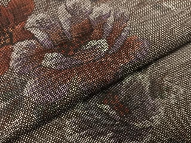 平和屋着物○本場大島紬 9マルキ 泥染め 貝桶枝花文 証紙