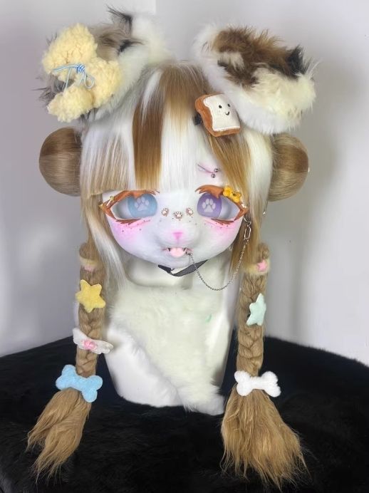 着ぐるみヘッド kigurumi NO.56 茶色 犬 垂れ耳 ファースーツ 全頭ヘッド ケモノ マスク ぬいぐるみ コスプレ コスチューム 一点物