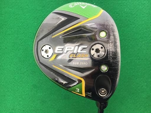 キャロウェイ EPIC FLASH SUBZERO 3W フェアウェイウッド FW 純正特注シャフト フレックスX メンズ 男性用 右利き 右用 Dランク ゴルフクラブ