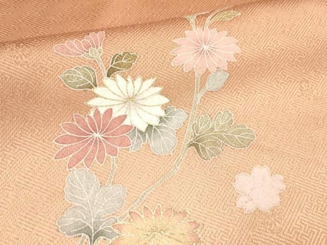平和屋着物□訪問着 熨斗花文 暈し染め 金彩 正絹 逸品