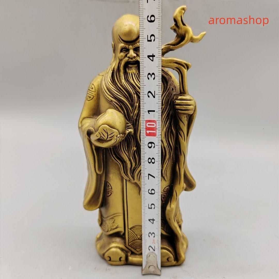 銅像寿星公縁起良い如意を供えて家と住宅引っ越しの贈り物客間玄関事務室飾る置物 WWW_IBETON_RU