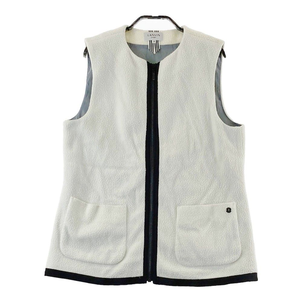 LANVIN SPORT ランバン スポール　レディースゴルフウェア　ベスト白 LANVIN SPORT ランバンスポール ゴルフ ベスト ホワイト 【公式通販】
