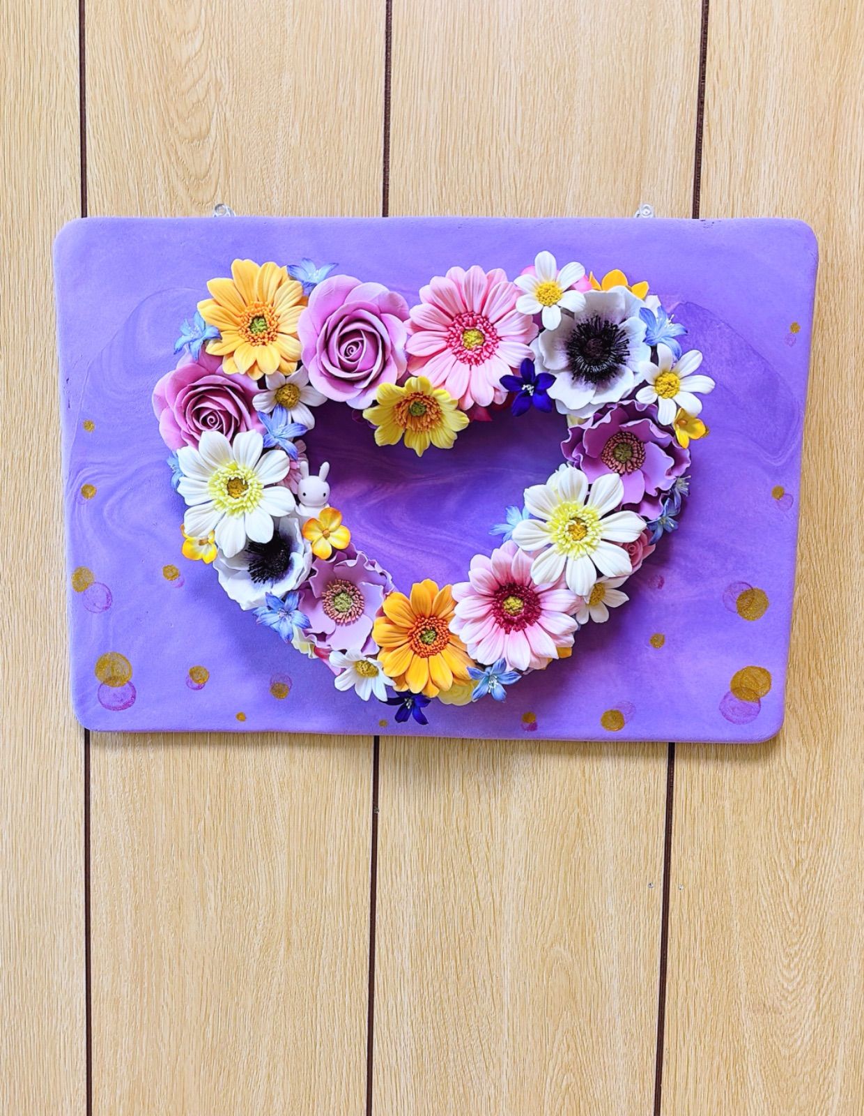 ハートの壁掛けアレンジ