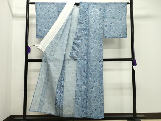 平和屋着物▽小紋 単衣 縞 洗える着物 AAAW7814fy