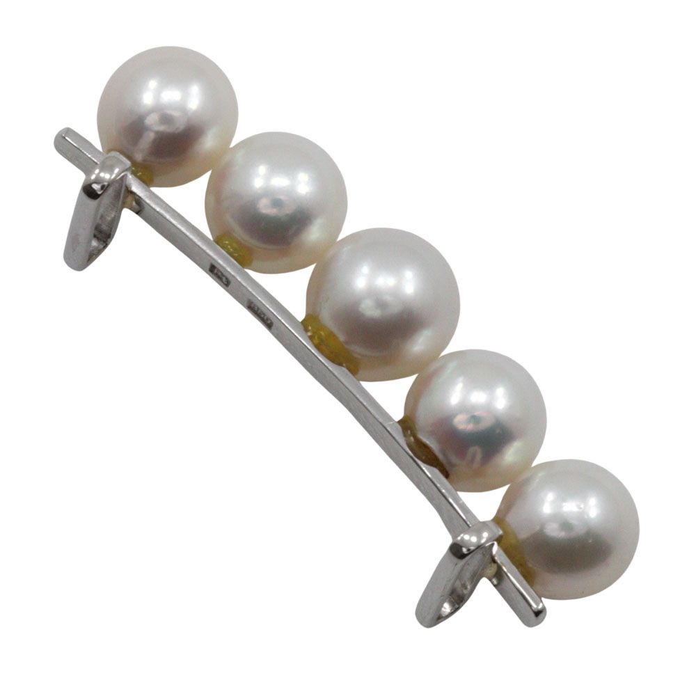 真珠 Pt850プラチナ×パール レディース 帯留め
