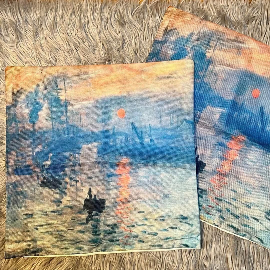 クッションカバーモネ絵画