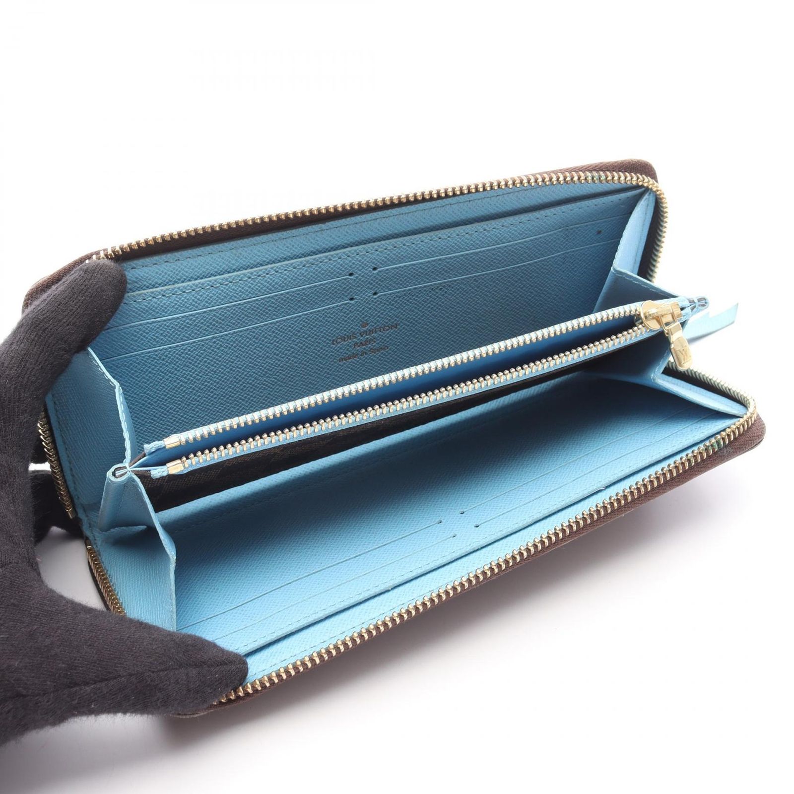 極美品】ルイヴィトン ダミエ エベヌ クレマンス ジッピー 長財布