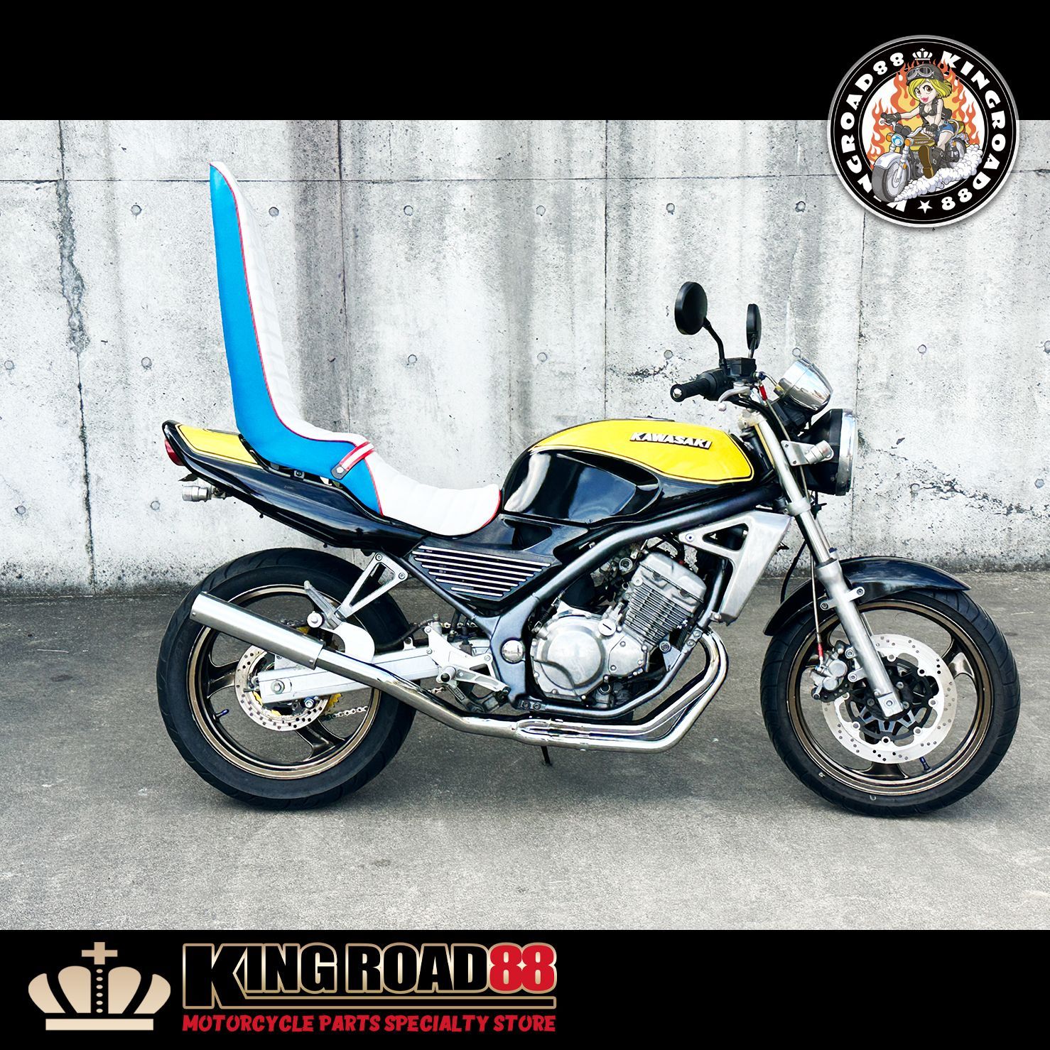 カワサキ バリオスⅠ型 ZR250A ☆ KingRoad88 / ３段シート / ホワイト