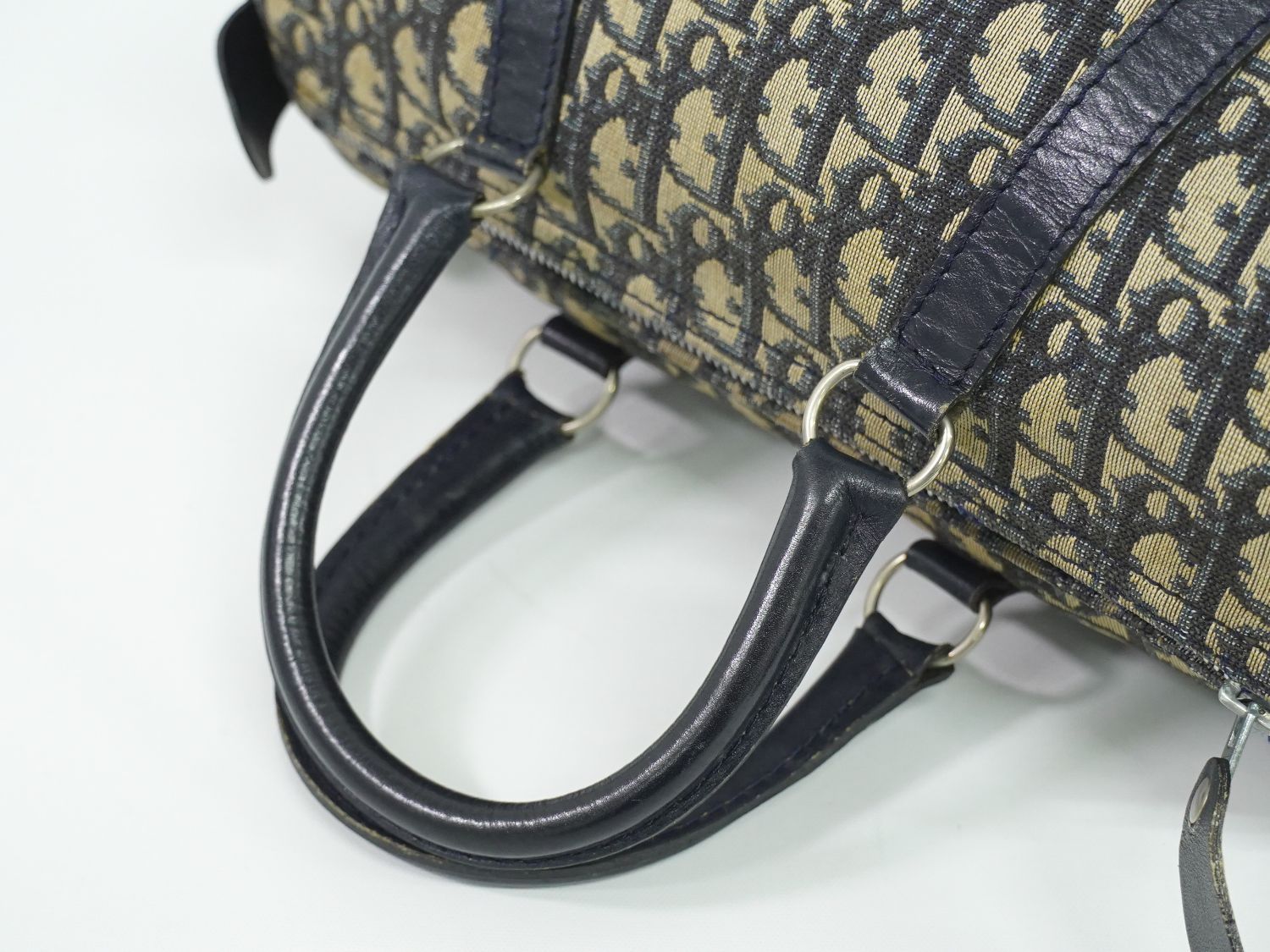 Dior ディオール トロッター ミニボストンバッグ ジャガード×レザー