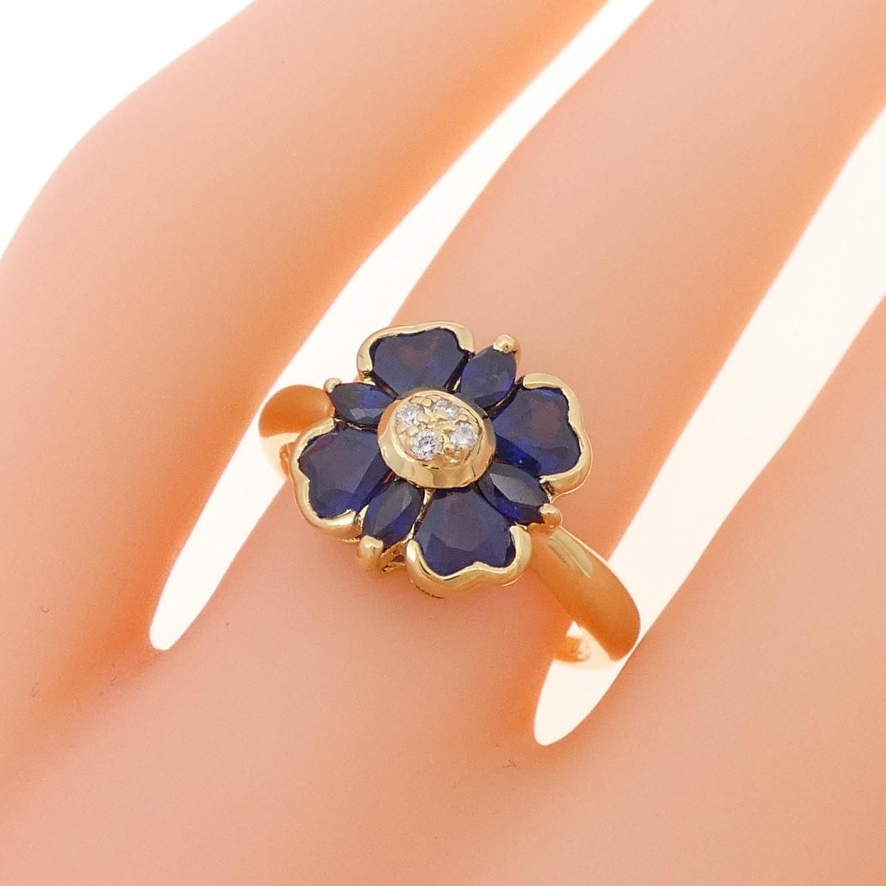 K18YG フラワー サファイヤ リング 1.5CT - メルカリ 