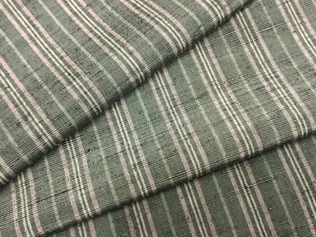 平和屋着物▽上質な紬 単衣 縞 正絹 AABB2260fy