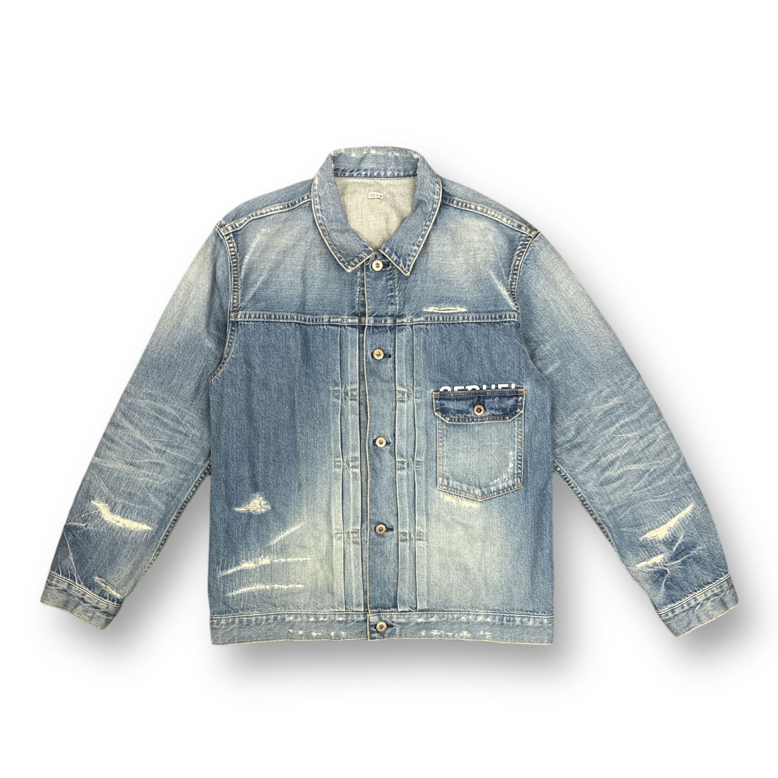 定価77000円 SEQUEL × FRAGMENT 23SS DAMAGE DENIM JACKET ダメージ 