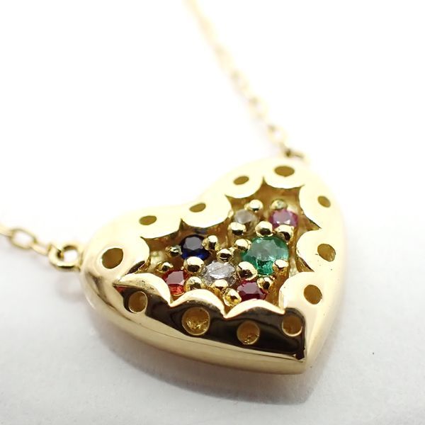 AHKAH ハート ネックレス K18YG アーカー