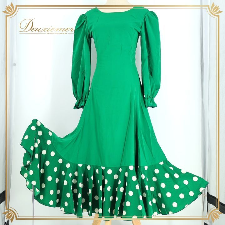 シージョ 黒ダマスクジャガード 黒フリル フラメンコ 衣装 フラメンコ