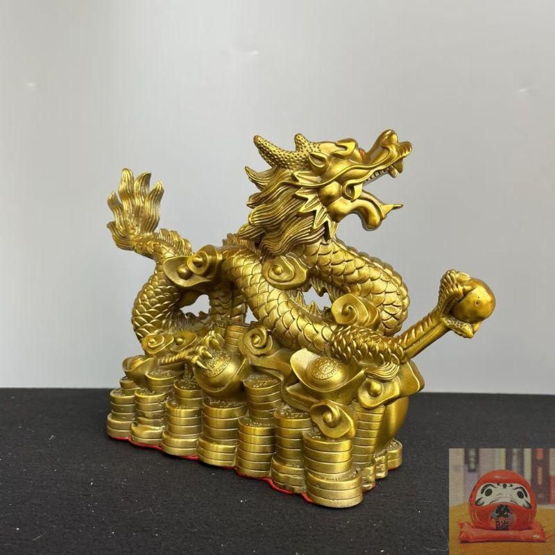新品未使用】金龍 風水 五爪龍 龍の置物 オブジェ 如意龍 龍神