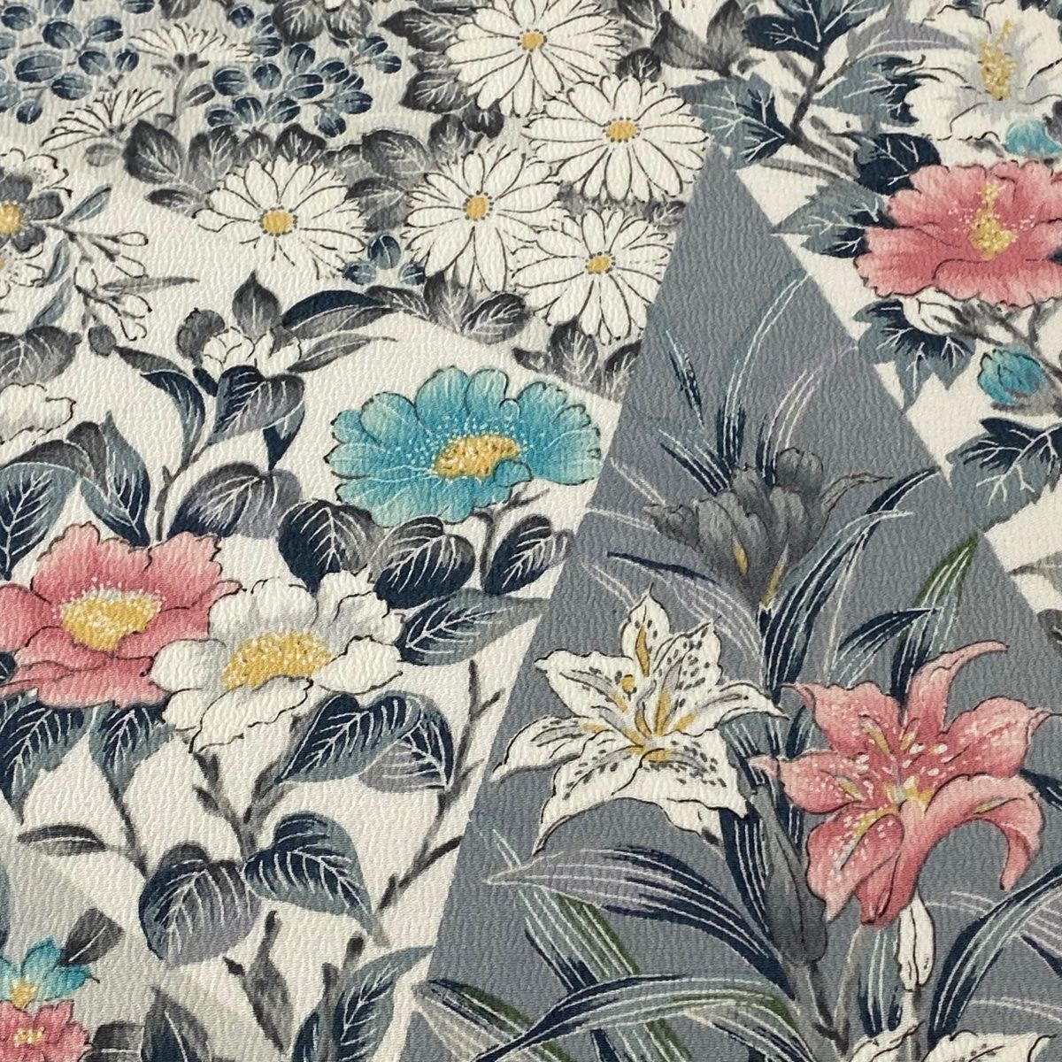 反物 秀品 小紋 草花 灰色 正絹 【中古】 - メルカリ