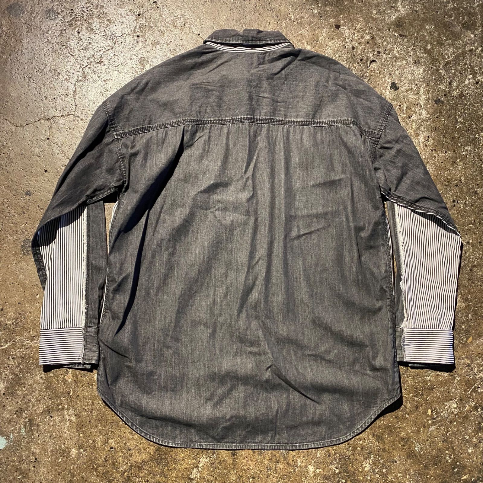 DIESEL 23AW S-WARH-STRIPE デニム切替 ストライプシャツ ディーゼル 2025AW