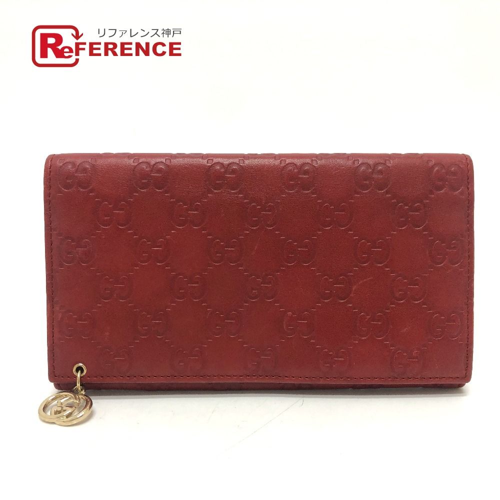 GUCCI グッチ 長財布 GG シマライン 212109 シマレザー レッド - メルカリ
