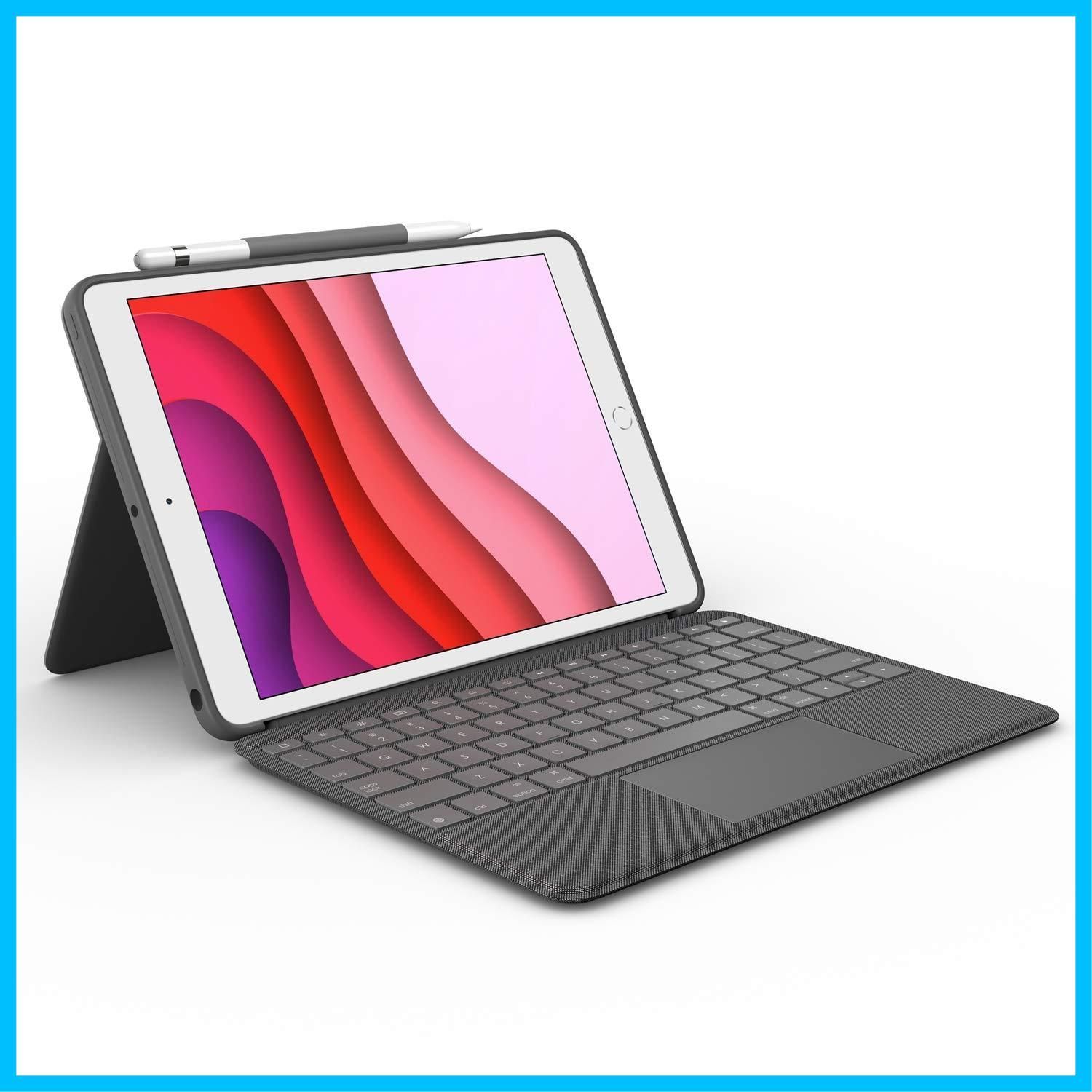 【迅速発送】Logicool(ロジクール) ロジクール iPad 10.2 インチ 第9世代 第8世代 第7世代 対応 トラックパッド付き キーボードケース Smart Connector 接続 Combo Touch iK1057BKA 英語配列 薄型 バッ