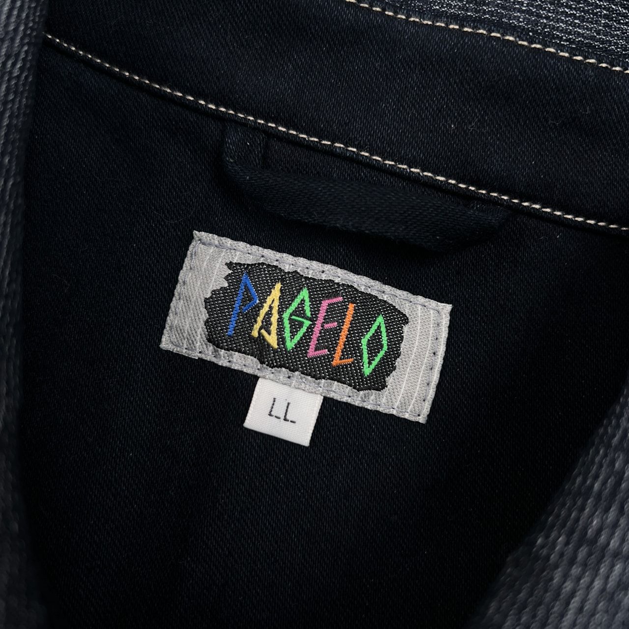 PAGERO パジェロ ワッペン付き デニム切替 スタジャン ジャケット 