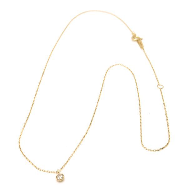 agete ダイヤモンド ネックレス 0.05ct K18 イエローゴールド agete ダイヤモンド ネックレス 0.05ct K18 イエローゴールド