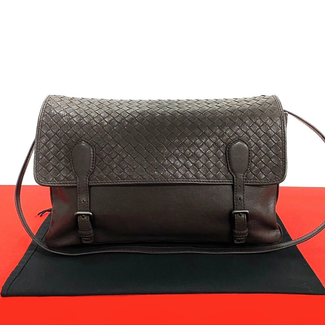 極 美品 BOTTEGA VENETA ボッテガヴェネタ イントレチャート レザー