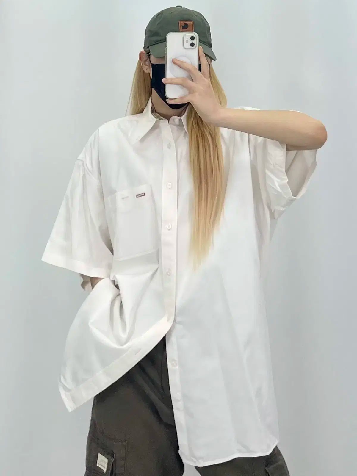 3XL Carhartt カーハート ピンクホワイト 半袖 シャツ CH7040