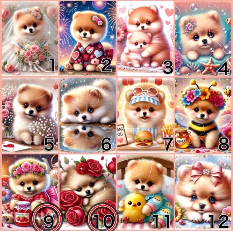 ピーチパピー様専用 ピーチ様専用 ハンカチ ポメラニアンちゃん柄 16枚