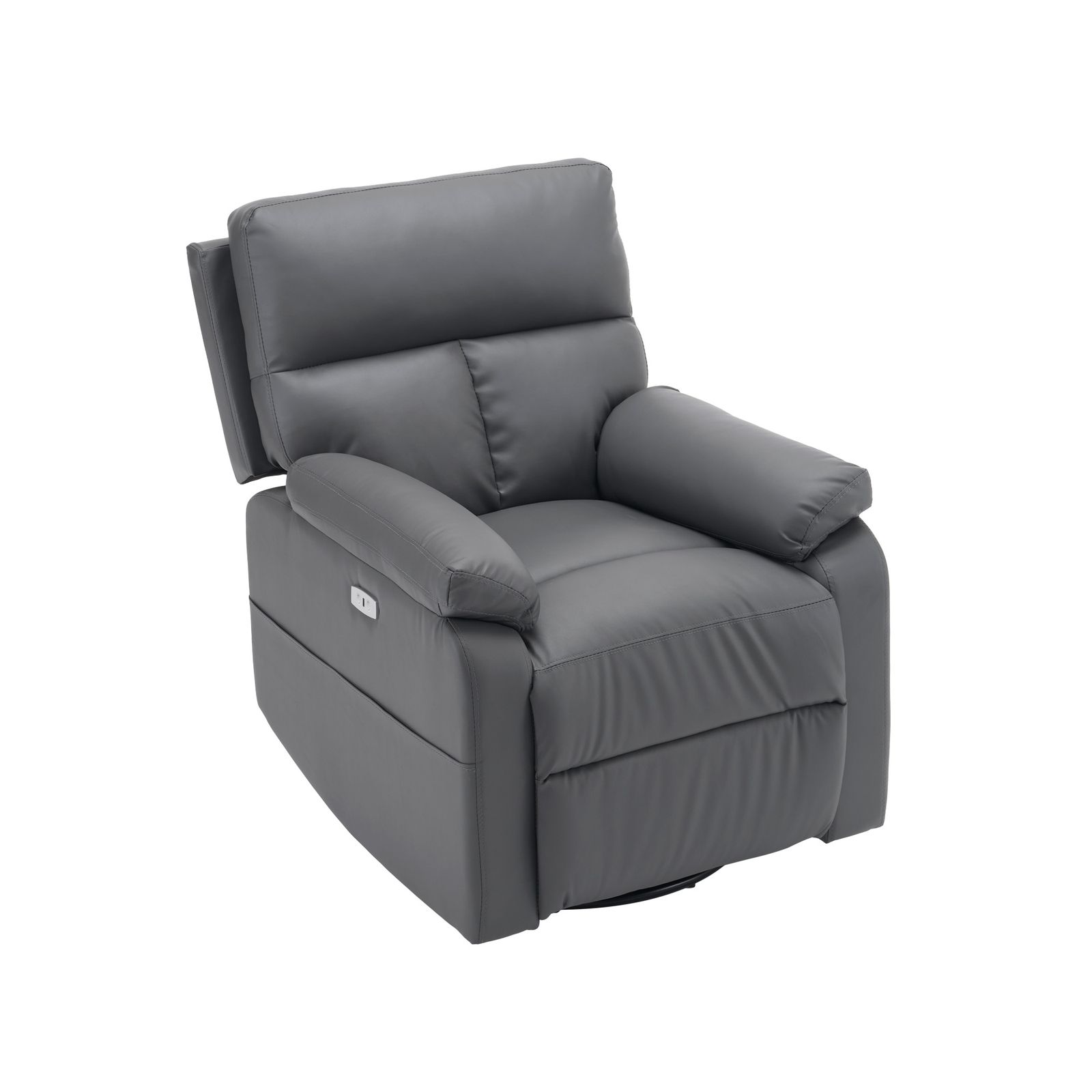 リクライニングチェア テーブル付き リクライニングソファ 【ダークグレー】 リクライニングチェア テーブル付き リクライニングソファ