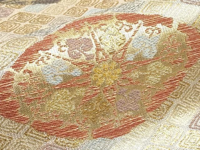 平和屋本店■極上　創業280年　誉田屋源兵衛　六通柄袋帯　純金　葡萄花唐草文　共箱付き　逸品　CYAA1978s5 平和屋本店□極上 創業280年 誉田屋源兵衛 六通柄袋帯 純金 千盡織 花