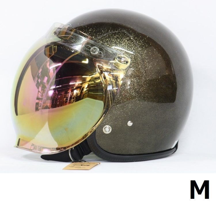 SHM 立花 タチバナ ジェットヘルメット ラメ レッド シールド付き shm