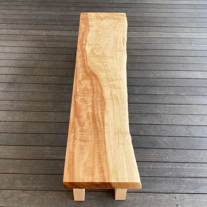 送料無料】 栃一枚板ベンチ 157.5cm 一枚板ベンチ ベンチチェア 無垢