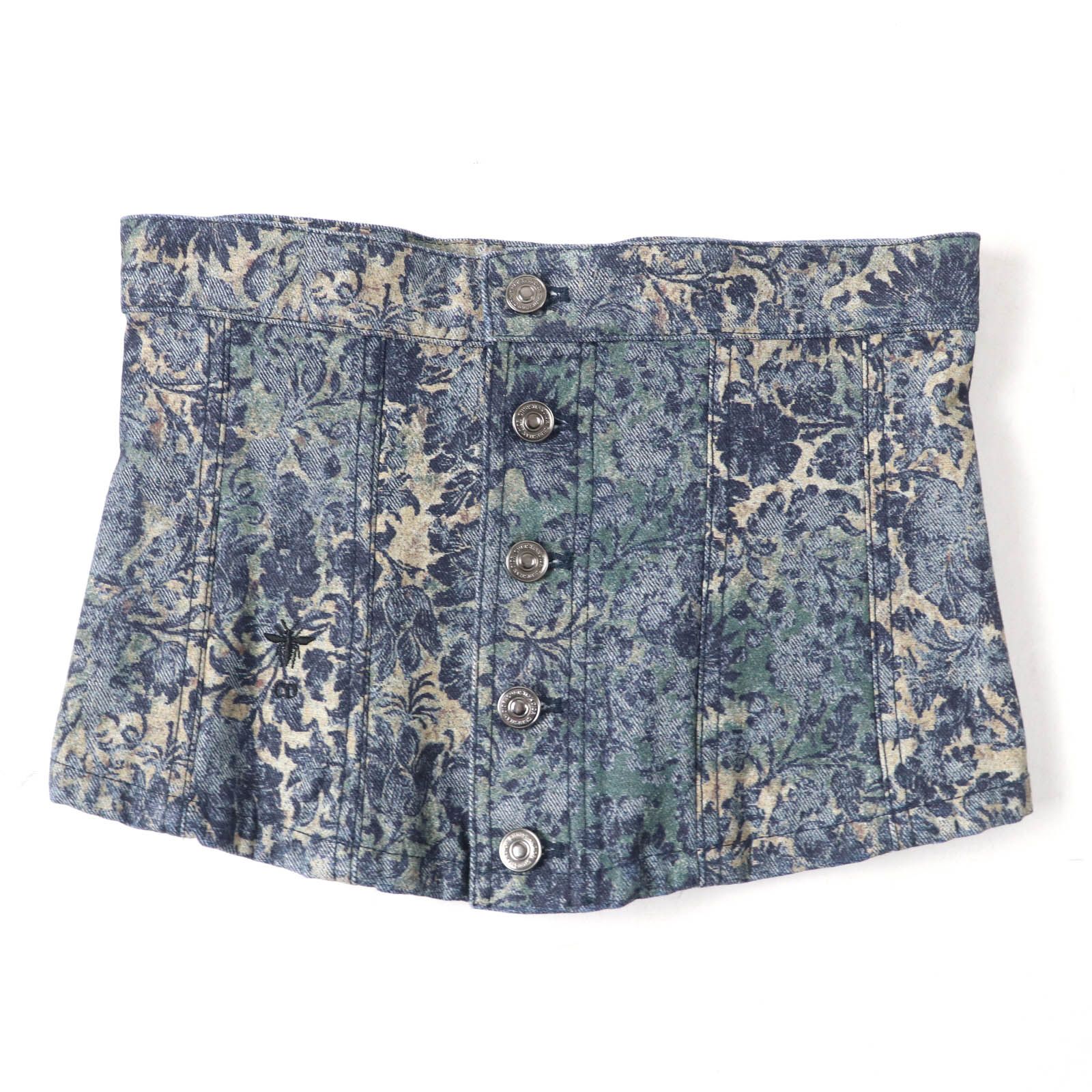 極美品☆Christian Dior クリスチャンディオール 252B23A3568 BEE刺繍 デニム ビスチェ トップス インディゴ 38 正規品 レディース 極美品☆Christian Dior クリスチャンディオール 252B23A3568