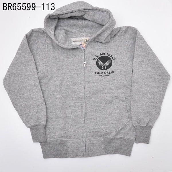 Buzz Ricksons バズリクソンズ BR65599-113　U.S.AIR FORCE フルジップスウェットパーカ ヘザーグレー　S M L XL XXL