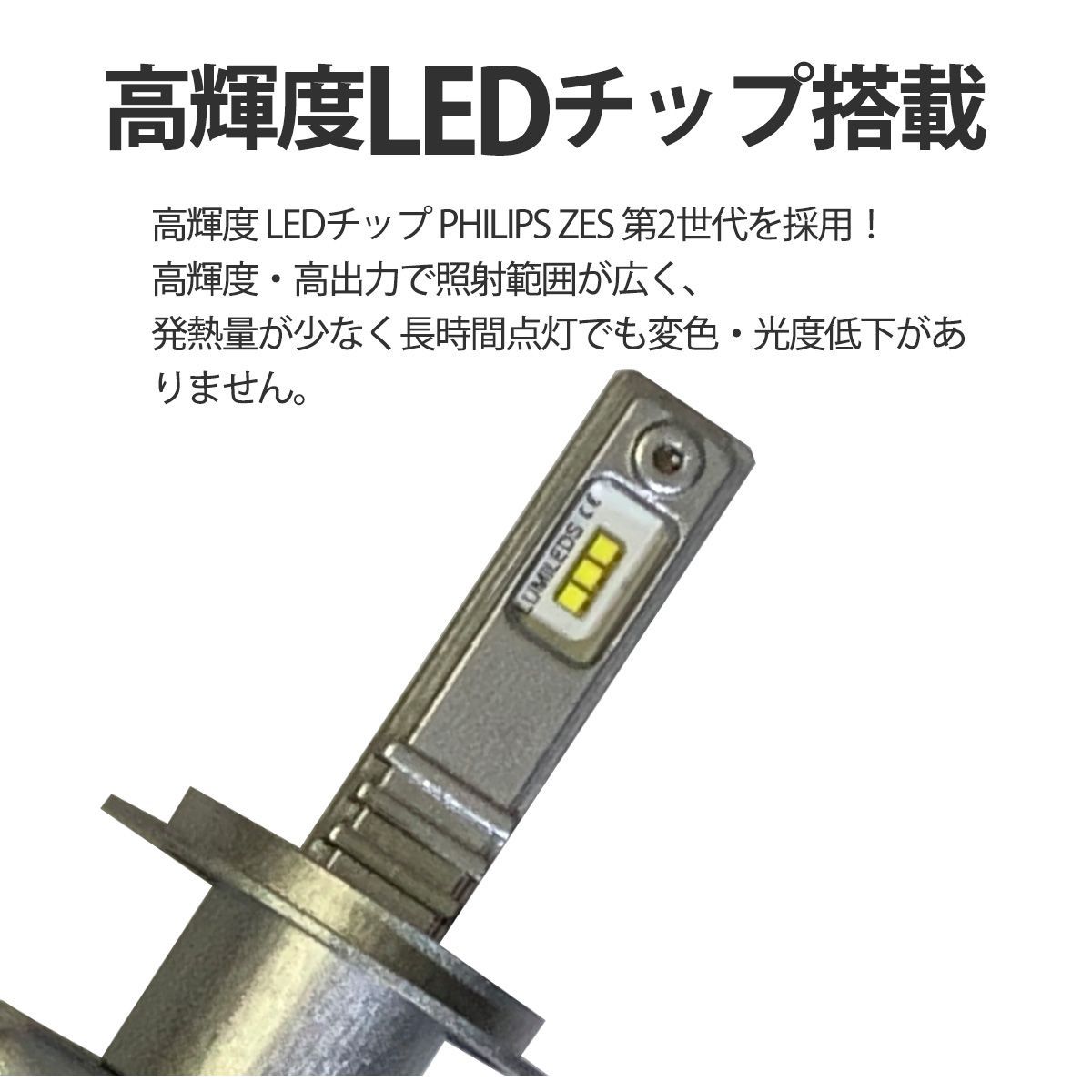 デュアリス J10 前期 ハロゲン仕様車 LED ヘッドライト Loビーム H7 12V 6000LM 60W 9S