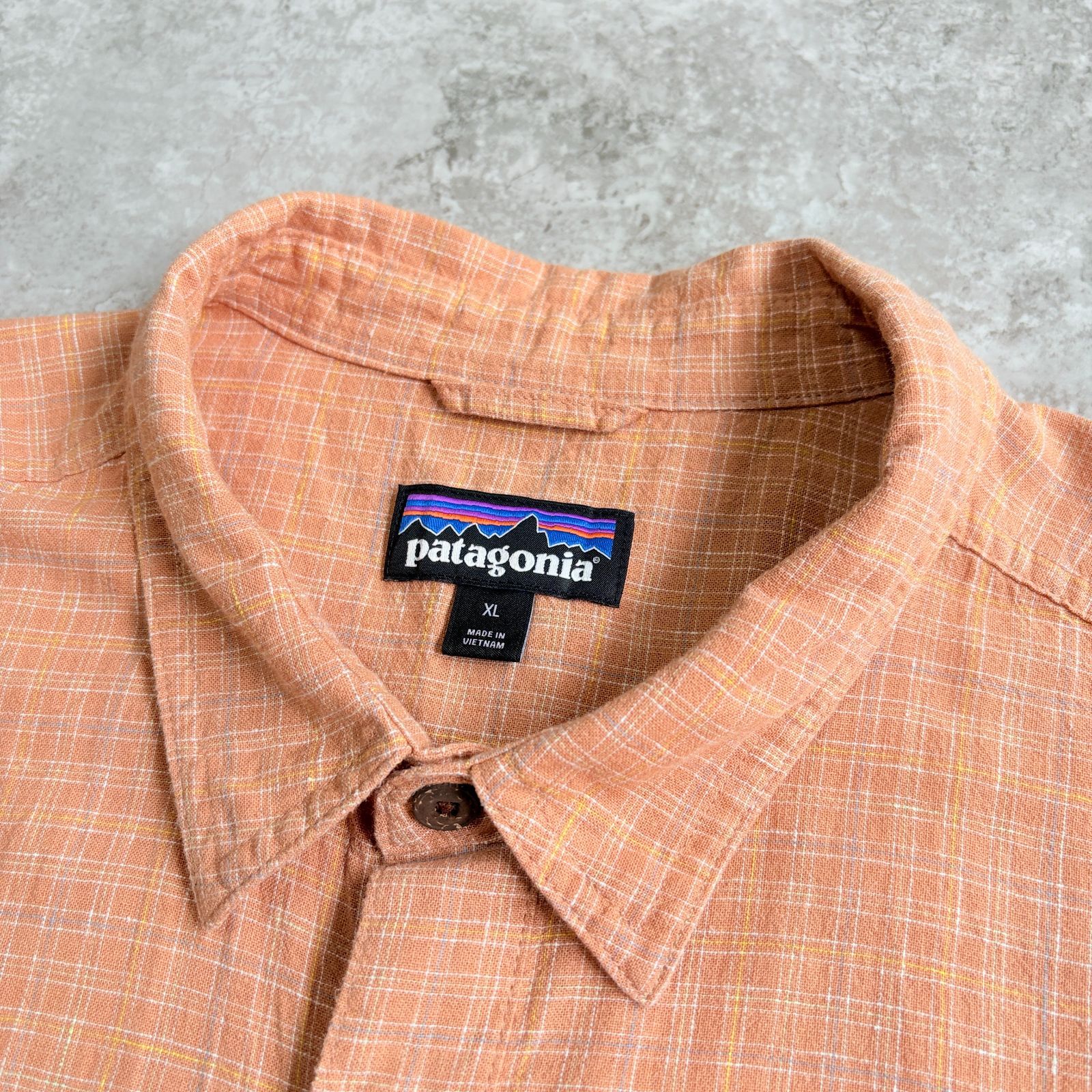 2023年製 patagonia Hemp Short sleeve shirt 【orange × white