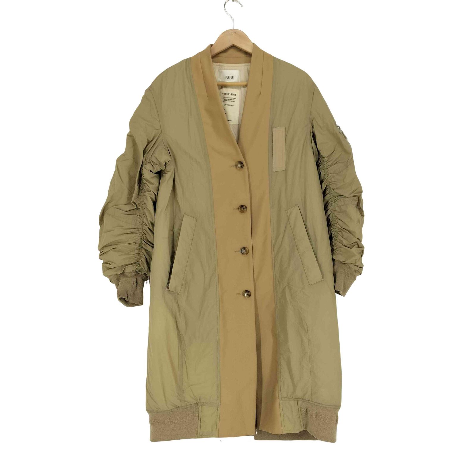 ファーファー furfur MA-1ミックスマテリアルコート レディース ONE SIZE