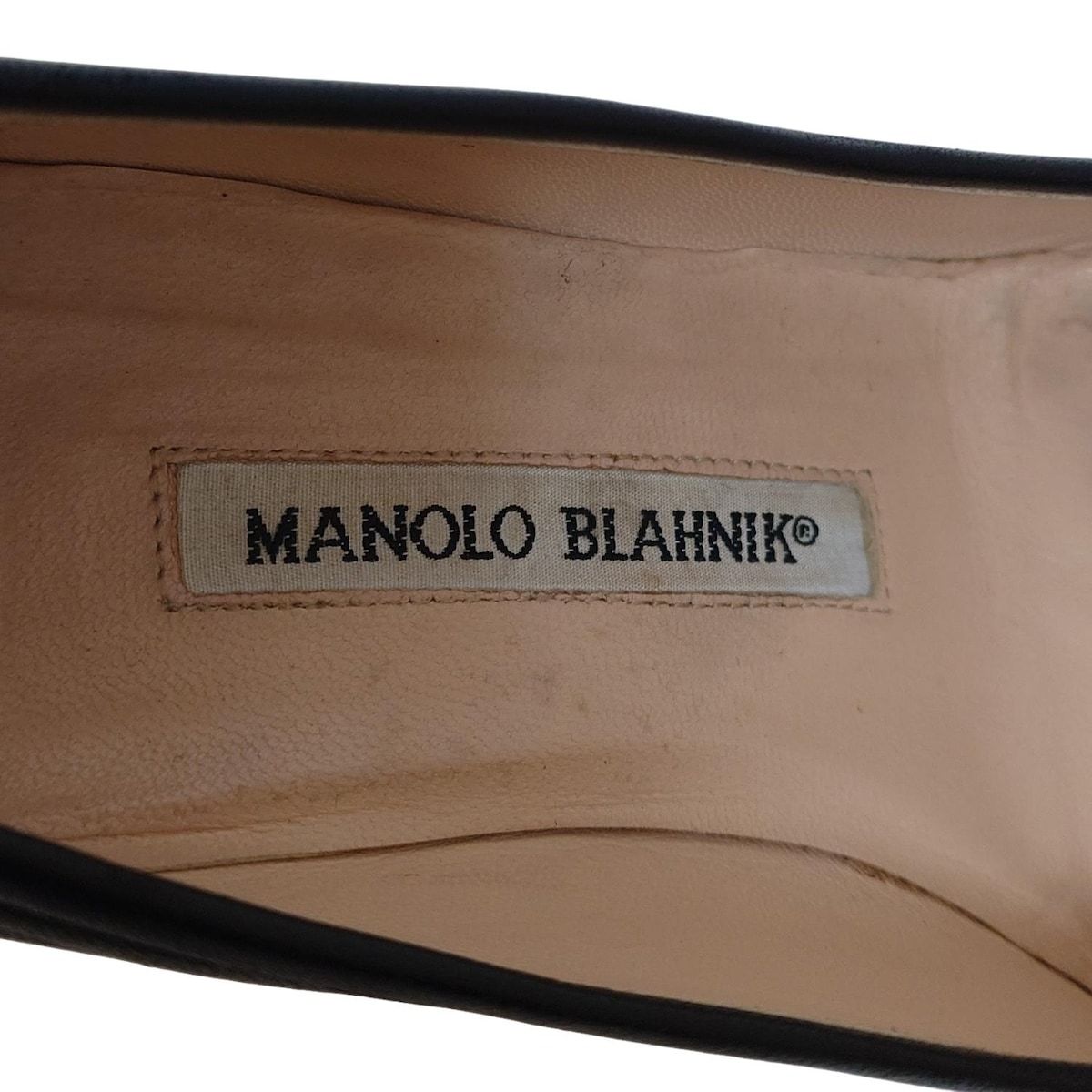 【美品】 マノロブラニク　レザー　パンプス　ハイヒール　リボンデザイン　黒 MANOLO BLAHNIK(マノロブラニク) パンプス 36 1/2 レディース