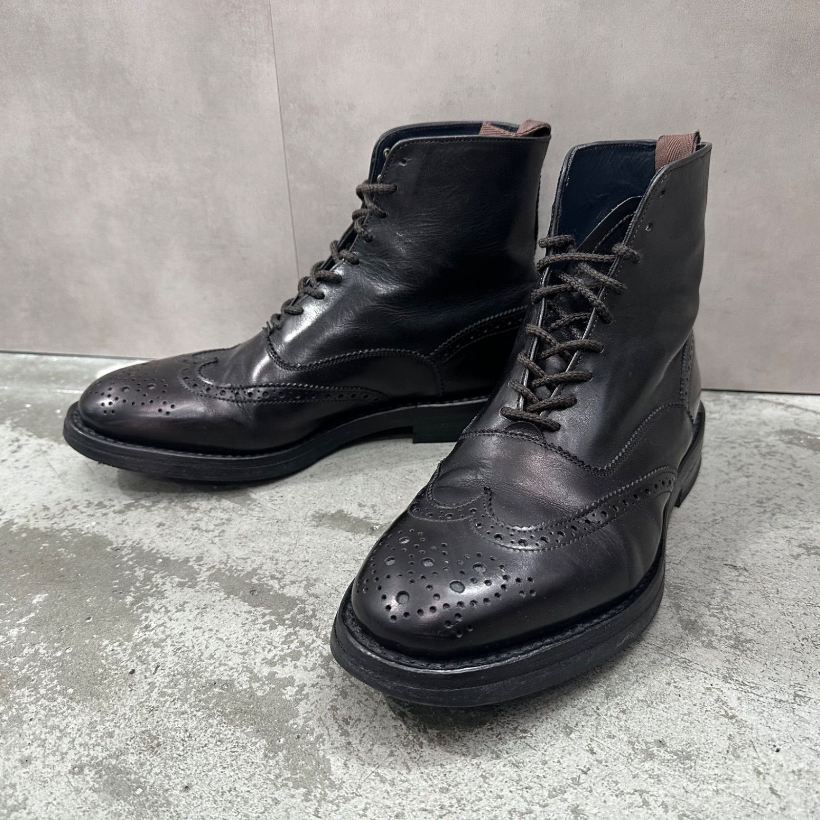 Tricker s × Paul Smith ウィングチップレースアップブーツ 革靴 トリッカーズ ポールスミス 別注 ブラック 92329A6