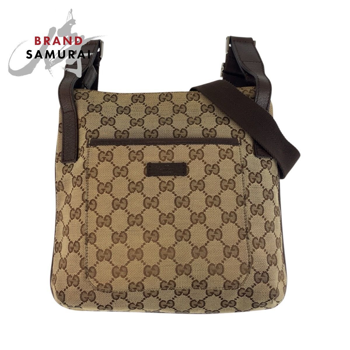GUCCI グッチ ベージュ ブラウン GGキャンバス 122793 ショルダーバッグ ポシェット レディース 502782