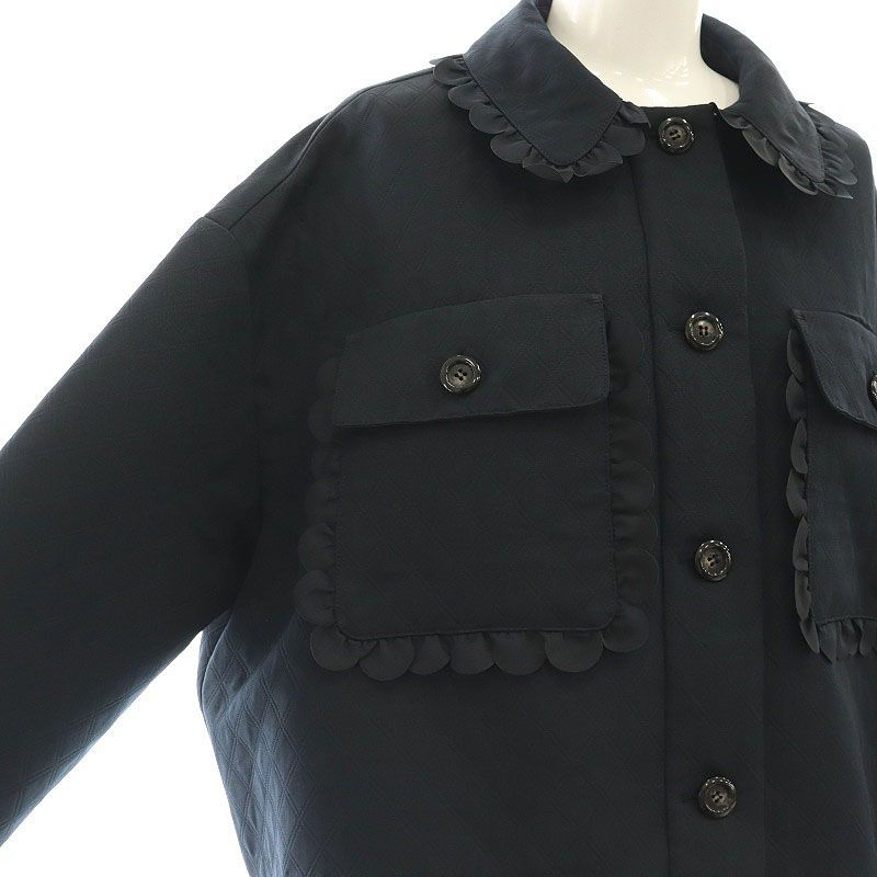 yori スカラップショートジャケット ネイビー 36 yori スカラップショートジャケット 36 ネイビー - メルカリ