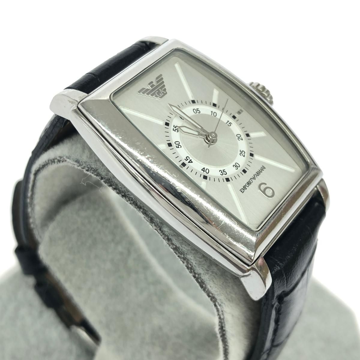 Emporio Armani アナログ腕時計 シルバー　美品 エンポリオアルマーニ 腕時計 シルバー ブラック - メルカリ
