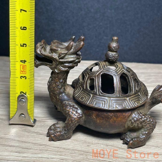 銅 細工 金銭竜亀香炉 茶台香炉 事務室薫香炉 装飾品 工芸品 置物 銅 細工 金銭竜亀香炉 茶台香炉 事務室薫香炉 装飾品 工芸
