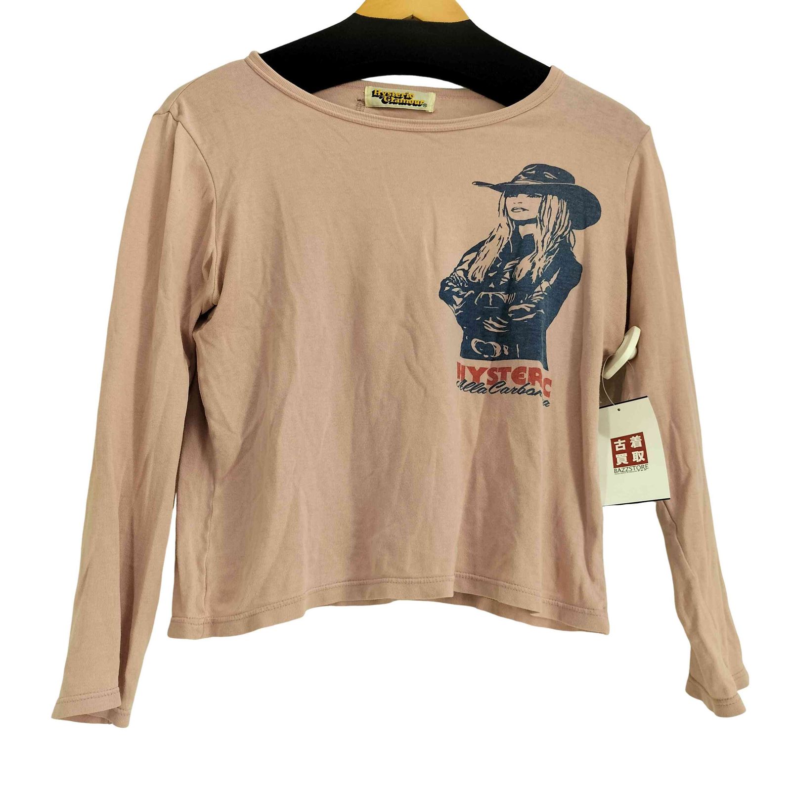 ヒステリックグラマー HYSTERIC GLAMOUR 00D 初期 ヒスガール 両面プリント クルーネック L|S Tシャツ Y2K 短丈 レディース