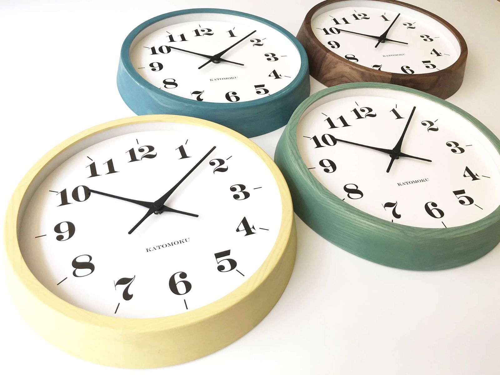 大特価】KATOMOKU muku round wall clock 12 ウォールナット 電波時計